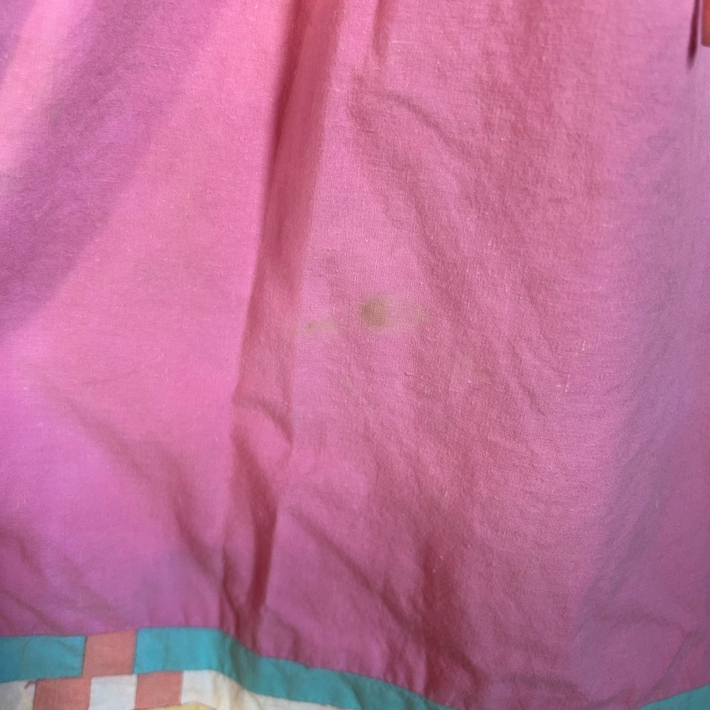 Vintage 80's Boho Southwest Indian Cotton Pink Patchwork Dress Size M - Picture 13 of 16